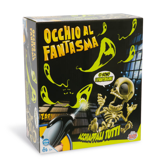 Grandi giochi – occhio al fantasma, gioco in scatola. pistola inclusa per catturare i fantasmi sulle pareti
